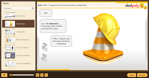 PrintScreen do curso gratuito Conceitos de Segurança do Trabalho