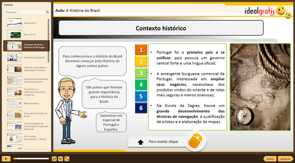PrintScreen do curso gratuito A história do Brasil