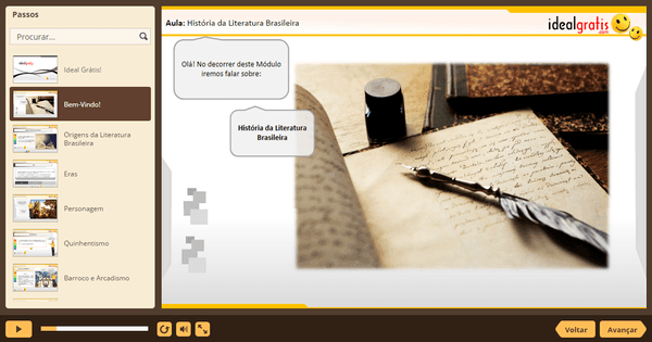 PrintScreen do curso gratuito A história do Brasil