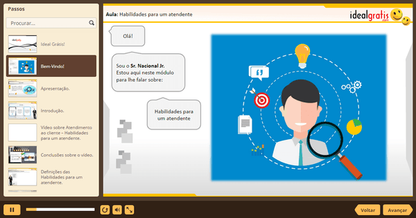 PrintScreen do curso gratuito Atendimento com qualidade