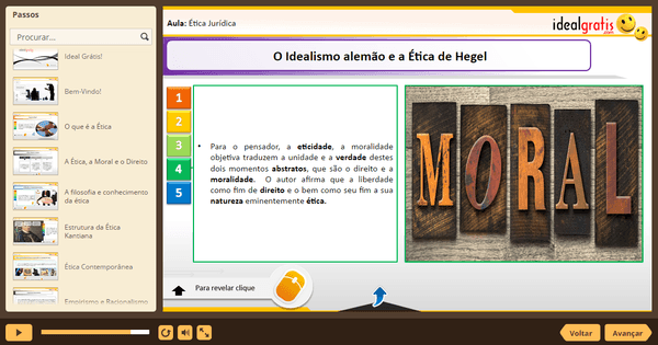 PrintScreen do curso gratuito Conceitos de Ética