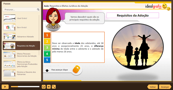 PrintScreen do curso gratuito Conhecimentos para Adoção