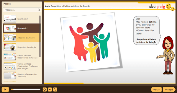 PrintScreen do curso gratuito Conhecimentos para Adoção
