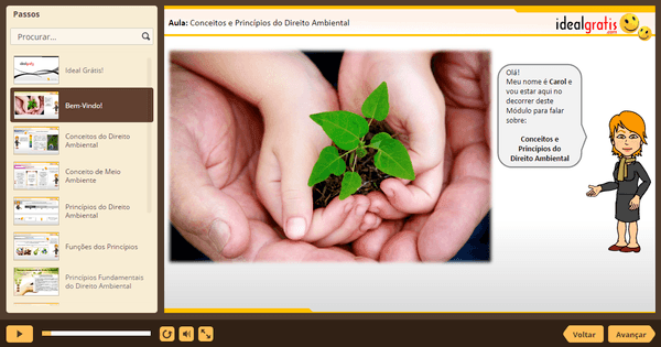 PrintScreen do curso gratuito Direito Ambiental