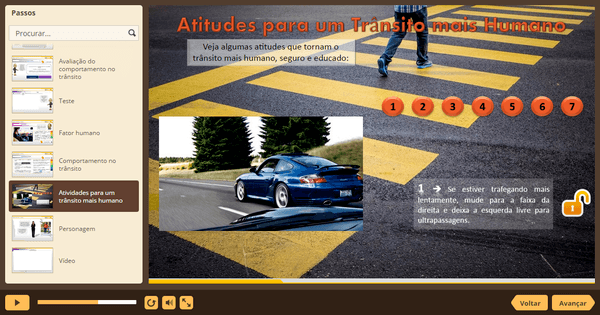 PrintScreen do curso gratuito Educação para o Trânsito