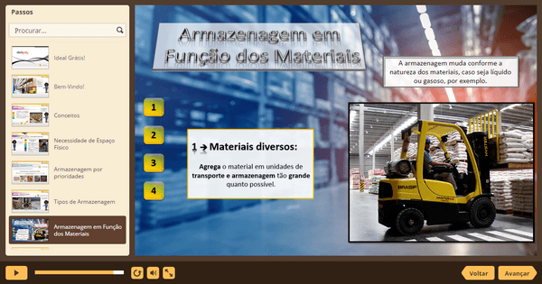 PrintScreen do curso gratuito Logística Básica e Armazenagem