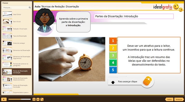 PrintScreen do curso gratuito Técnicas de Redação
